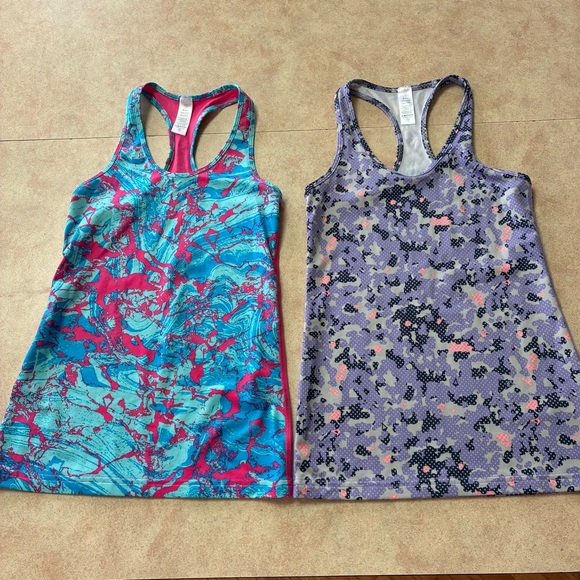 Ivivva By Lululemon Colorful Racerback Tank Tops Set of 2 Size 10 - Picture 1 of 13